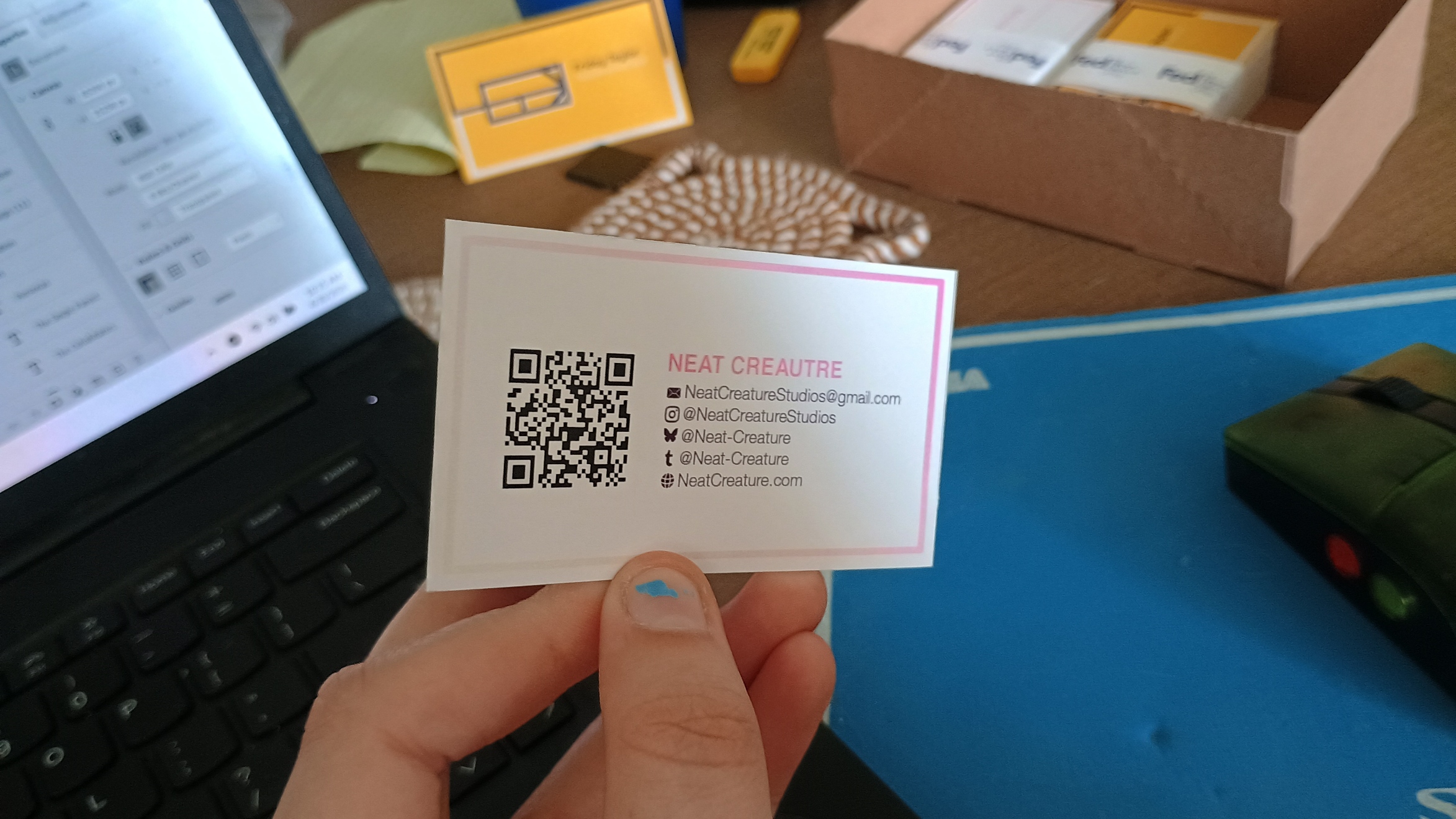 Business card back